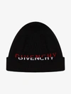 GIVENCHY BLACK DOUBLE LOGO WOOL BEANIE,GVCAPPU172514151748