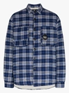 DUO DUO MENS BLUE TEDDY CHECK PADDED SHIRT,R20DUO403300514509079