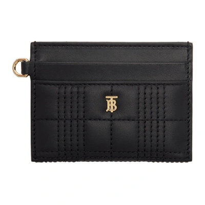 Burberry Monogram Motif Quilted Card Holder In Black