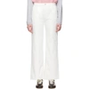 LOEWE LOEWE WHITE DENIM SLIT TROUSERS