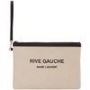 SAINT LAURENT SAINT LAURENT OFF-WHITE CANVAS RIVE GAUCHE POUCH