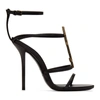 Saint Laurent Cassandra Ysl Strappy Sandal In 1000 Black