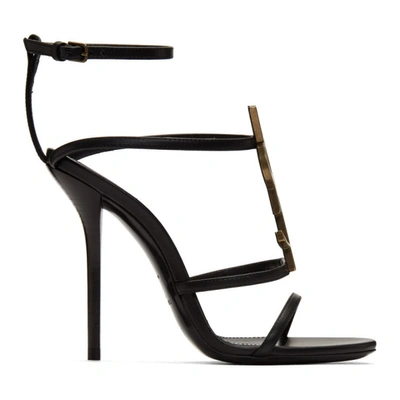 Saint Laurent Cassandra Ysl Strappy Sandal In Black