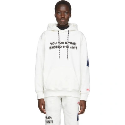 Adidas Originals By Alexander Wang 白色“you For E Yeah Exceed The Limit”连帽衫 In Core White