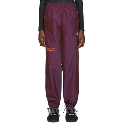 Adidas Originals By Alexander Wang Embroidered Printed Shell Track Trousers In Dark Purple