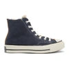 CONVERSE CONVERSE NAVY AND PINK SHEARLING CHUCK 70 HI SNEAKERS