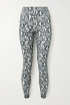 ADAM SELMAN SPORT SNAKE-PRINT STRETCH LEGGINGS