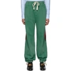 GUCCI GREEN DENIM WEB LOUNGE PANTS