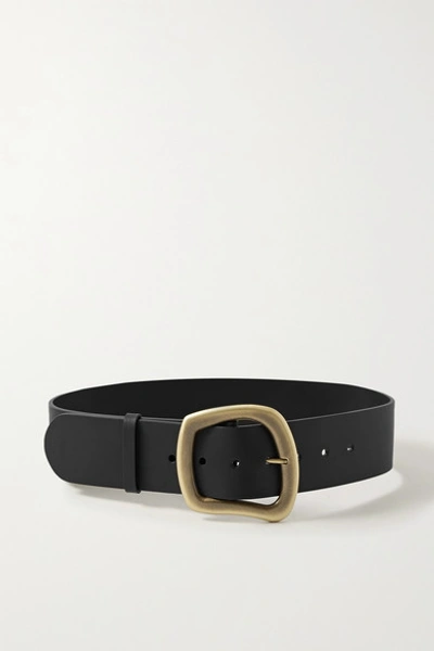 Gabriela Hearst Simone Geometric-buckle Belt In Black (brown)