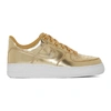 Nike Air Force 1 Metallic Sneakers In Gold