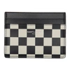 SAINT LAURENT SAINT LAURENT BLACK AND WHITE CHECKERED CARD HOLDER