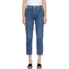 AGOLDE AGOLDE BLUE RILEY HIGH RISE STRAIGHT CROP JEANS