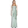 HALPERN SSENSE EXCLUSIVE GREEN & SILVER SEQUIN DRAPED BUSTIER