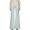 HALPERN GREEN SEQUIN STOVEPIPE TROUSERS