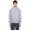 Ami Alexandre Mattiussi Hoddie Sweatshirt With Red Ami De Coeur Patch In Heather Grey