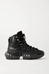 Jimmy Choo Diamond Hike/f Leather And Suede Sneakers In Black