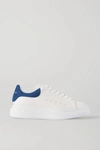 ALEXANDER MCQUEEN TWO-TONE SUEDE-TRIMMED LEATHER EXAGGERATED-SOLE trainers