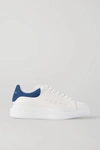 Alexander Mcqueen Two-tone Suede-trimmed Leather Exaggerated-sole Sneakers In White