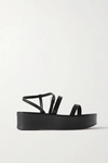 THE ROW WEDGE LEATHER PLATFORM SANDALS