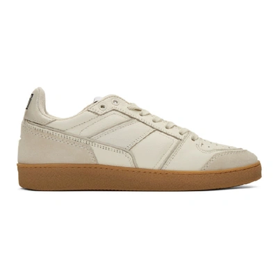 Ami Alexandre Mattiussi Full-grain Leather And Suede Sneakers In Neutrals