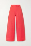 APIECE APART MERIDA LINEN AND COTTON-BLEND TWILL WIDE-LEG PANTS