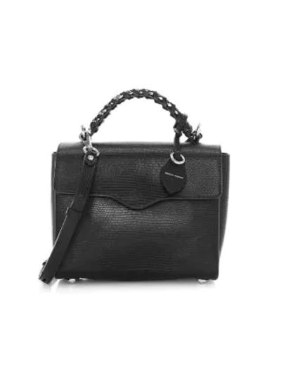 Rebecca Minkoff Women's Chain-trimmed Leather Satchel In Black