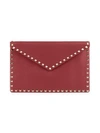 Valentino Garavani Garavani Large Rockstud Leather Clutch In Raspberry