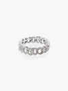 Shay 18k White Gold Mini Pavé Diamond Link Ring In Silver