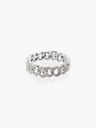 SHAY 18K WHITE GOLD MINI DIAMOND LINK RING,SR4WG1814165793