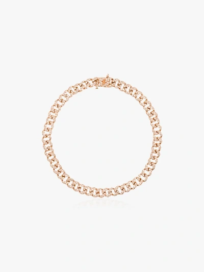 Shay 18kt Rose Gold And Diamond Mini 7 Inch Link Bracelet