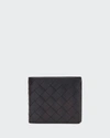 Bottega Veneta Men's Intrecciato Leather Bifold Wallet In Black