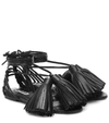 JIL SANDER TASSELED LEATHER SANDALS,P00426160