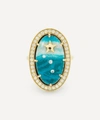 ANDREA FOHRMAN 14CT GOLD CHRYSOCOLLA AND DIAMOND RING,000638086