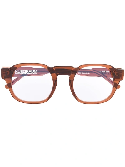 Kuboraum Round Frame Optical Glasses In 棕色