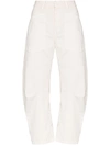 Nili Lotan Shon Cotton-blend Twill Tapered Pants In White