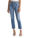 Agolde Riley High Rise Straight Crop Jeans In Frequency
