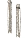 CHRISTOPHER KANE CRYSTAL CHAIN LEATHER EARRINGS