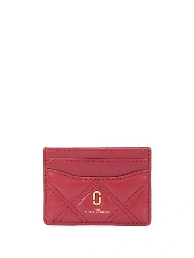 Marc Jacobs The Quilted Softshot Card Case In Red