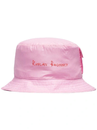 Ruslan Baginskiy Logo Embroidered Bucket Hat In Pink