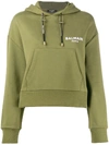 BALMAIN CROPPED LOGO HOODIE