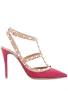 Valentino Garavani Rockstud 100mm Caged Pumps In Neutrals