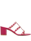 Valentino Garavani Rockstud Caged Sandals In Pink