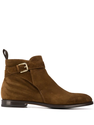 Scarosso Taylor Ankle Boots In Tobacco Suede