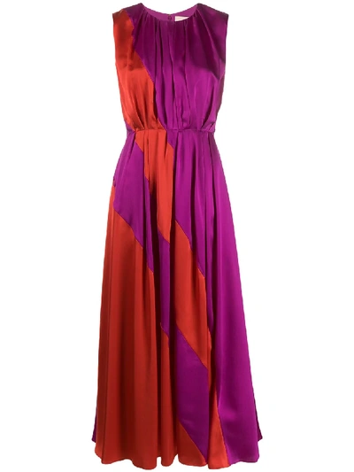 Roksanda Cora Colour-block Silk Dress In Red