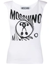 MOSCHINO DOUBLE QUESTION MARK RIBBED TOP