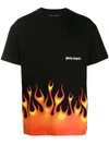 Palm Angels Flame Print T In 黑色