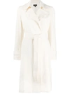 Theory Oaklane Gingham Cupro Trench Coat In Neutrals