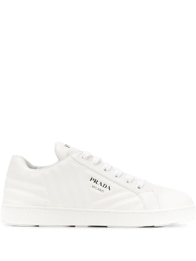 Prada Geometric Quilted Trainers In 白色