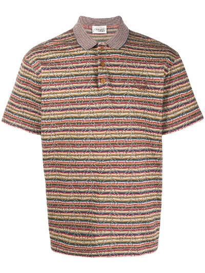Pre-owned Missoni 1990s Striped Polo Top In Brown