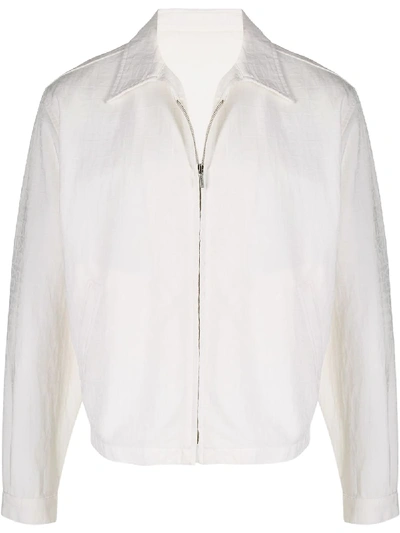 Pre-owned Versace 1980's Tonal Logos Jacket In White